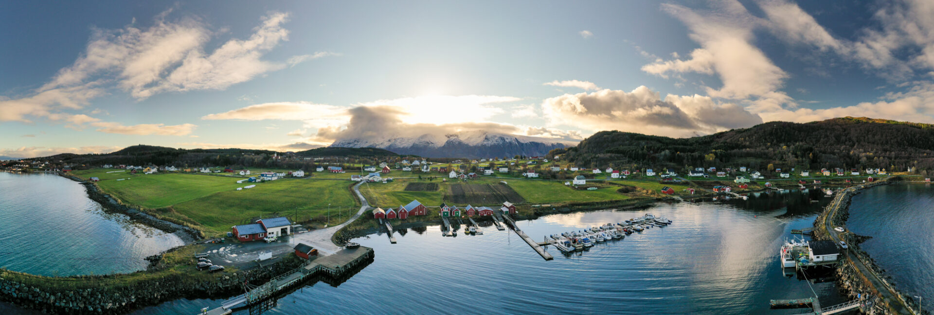 From Nergårdsham to Bjarkøy. In the middle there are ruins of Tore Sund's boat shed.